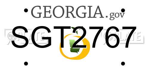 SGT2767 Georgia License Plate