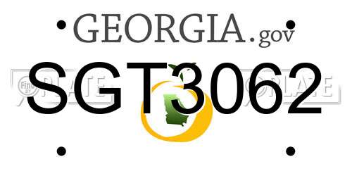 SGT3062 Georgia License Plate