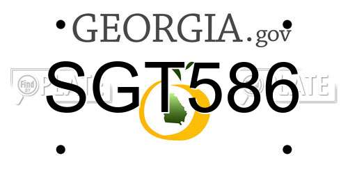 SGT586 Georgia License Plate