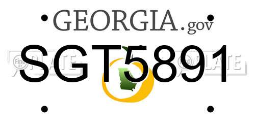 SGT5891 Georgia License Plate