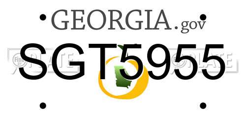 SGT5955 Georgia License Plate