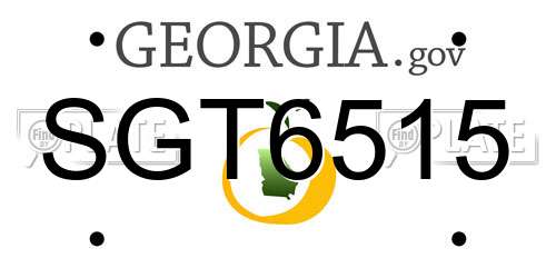SGT6515 Georgia License Plate