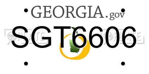 SGT6606 Georgia License Plate