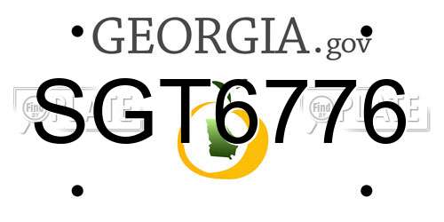 SGT6776 Georgia License Plate