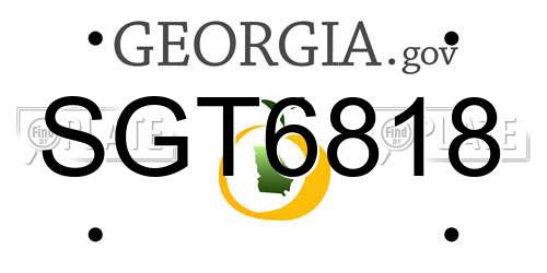 SGT6818 Georgia License Plate