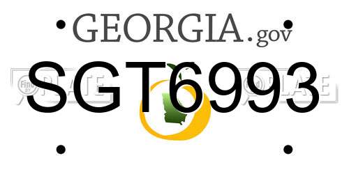 SGT6993 Georgia License Plate