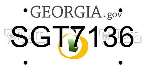SGT7136 Georgia License Plate