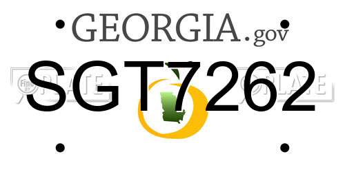 SGT7262 Georgia License Plate