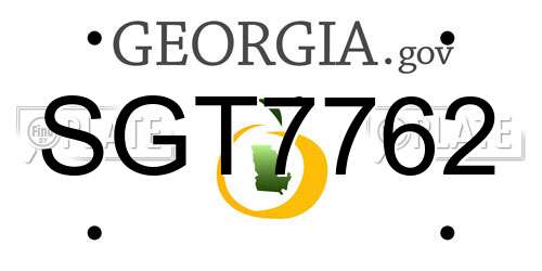 SGT7762 Georgia License Plate