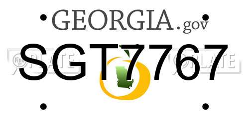 SGT7767 Georgia License Plate