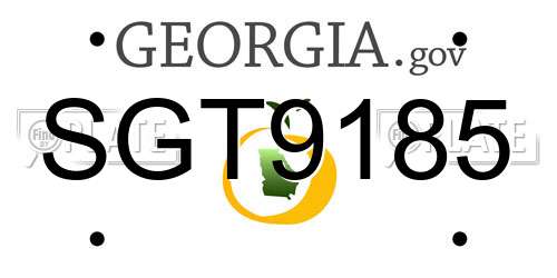 SGT9185 Georgia License Plate