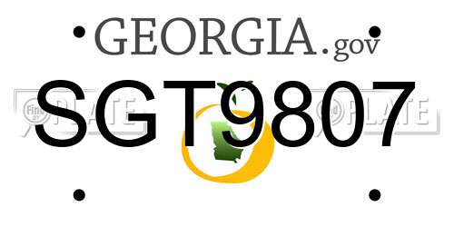 SGT9807 Georgia License Plate