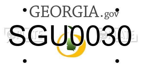 SGU0030 Georgia License Plate