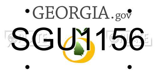 SGU1156 Georgia License Plate