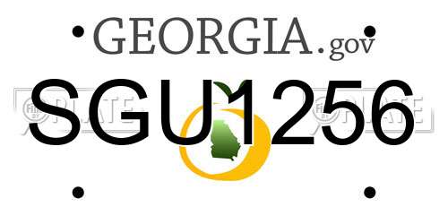 SGU1256 Georgia License Plate