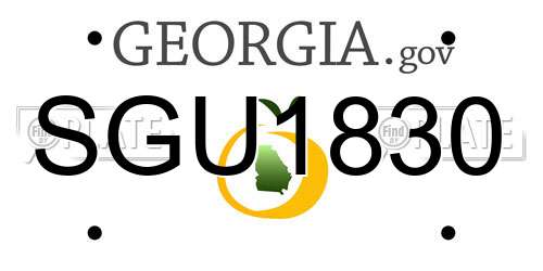 SGU1830 Georgia License Plate