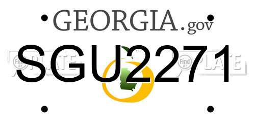 SGU2271 Georgia License Plate