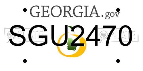 SGU2470 Georgia License Plate