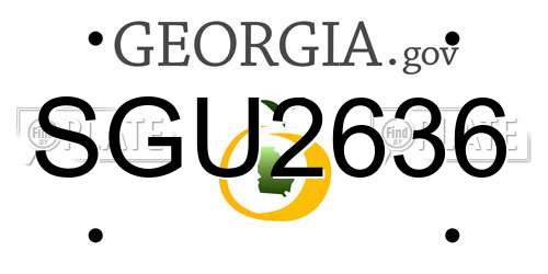 SGU2636 Georgia License Plate