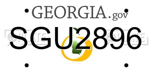 SGU2896 Georgia License Plate