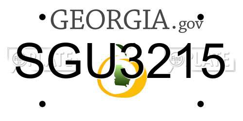 SGU3215 Georgia License Plate