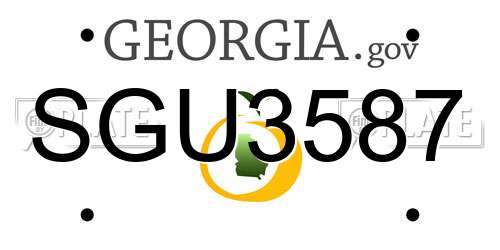 SGU3587 Georgia License Plate