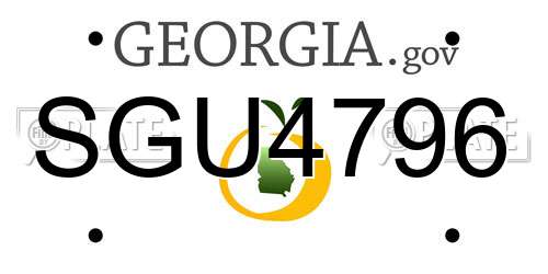 SGU4796 Georgia License Plate