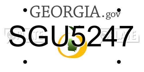 SGU5247 Georgia License Plate