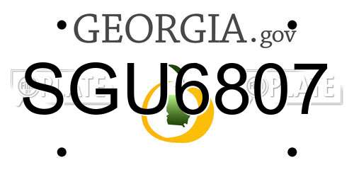 SGU6807 Georgia License Plate