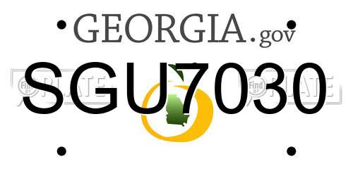 SGU7030 Georgia License Plate
