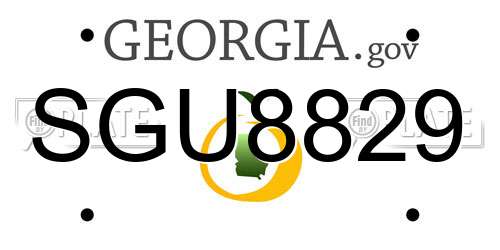 SGU8829 Georgia License Plate