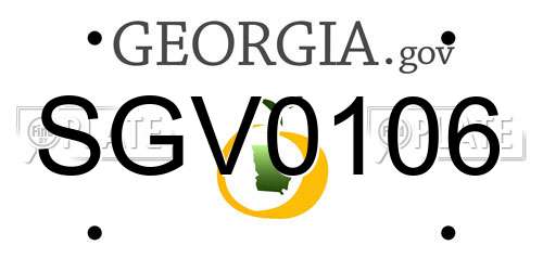 SGV0106 Georgia License Plate