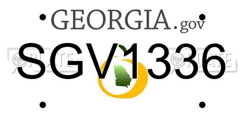SGV1336 Georgia License Plate