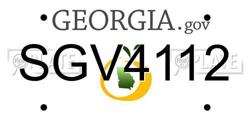 SGV4112 Georgia License Plate
