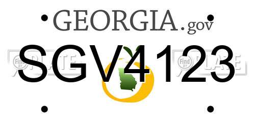 SGV4123 Georgia License Plate