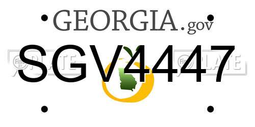SGV4447 Georgia License Plate