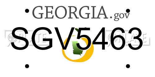 SGV5463 Georgia License Plate