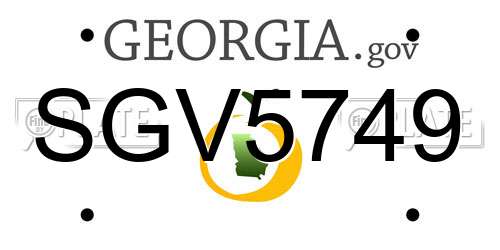 SGV5749 Georgia License Plate