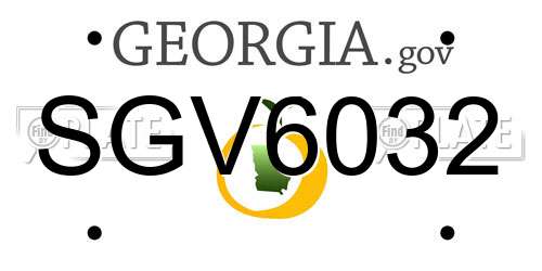 SGV6032 Georgia License Plate
