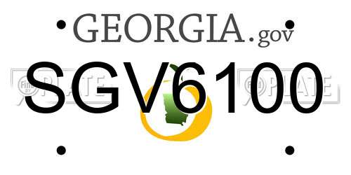 SGV6100 Georgia License Plate
