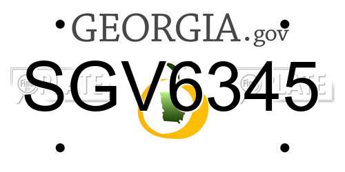 SGV6345 Georgia License Plate