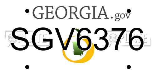 SGV6376 Georgia License Plate