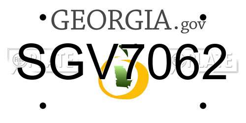 SGV7062 Georgia License Plate