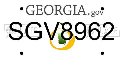 SGV8962 Georgia License Plate