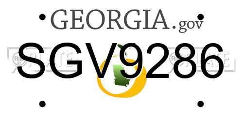 SGV9286 Georgia License Plate