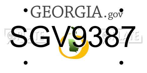 SGV9387 Georgia License Plate