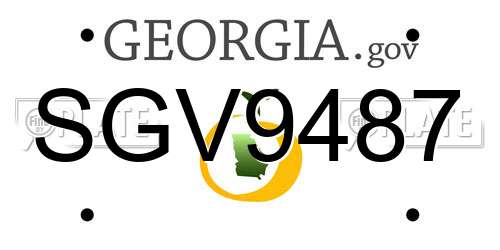 SGV9487 Georgia License Plate