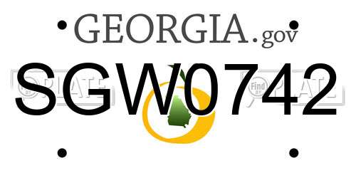 SGW0742 Georgia License Plate