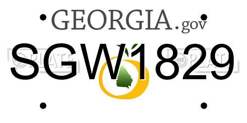 SGW1829 Georgia License Plate