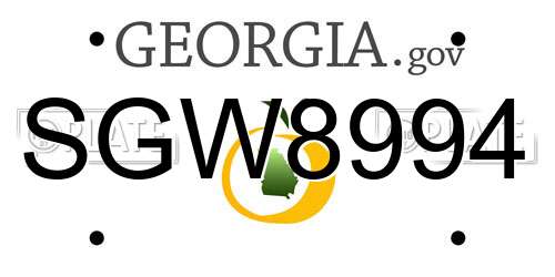 SGW8994 Georgia License Plate